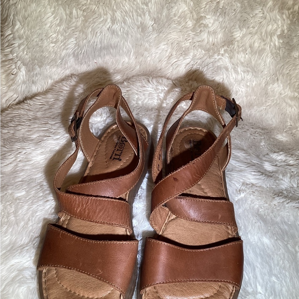 Børn brown Leather Buckle Sandals size 8 - Picture 2 of 6